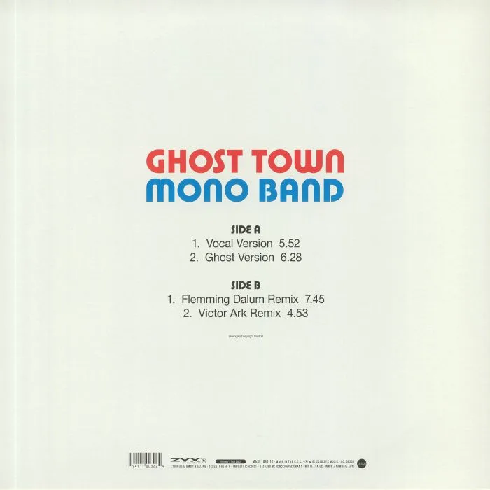 Обратная сторона обложки — MONO BAND — Ghost Town (reissue)