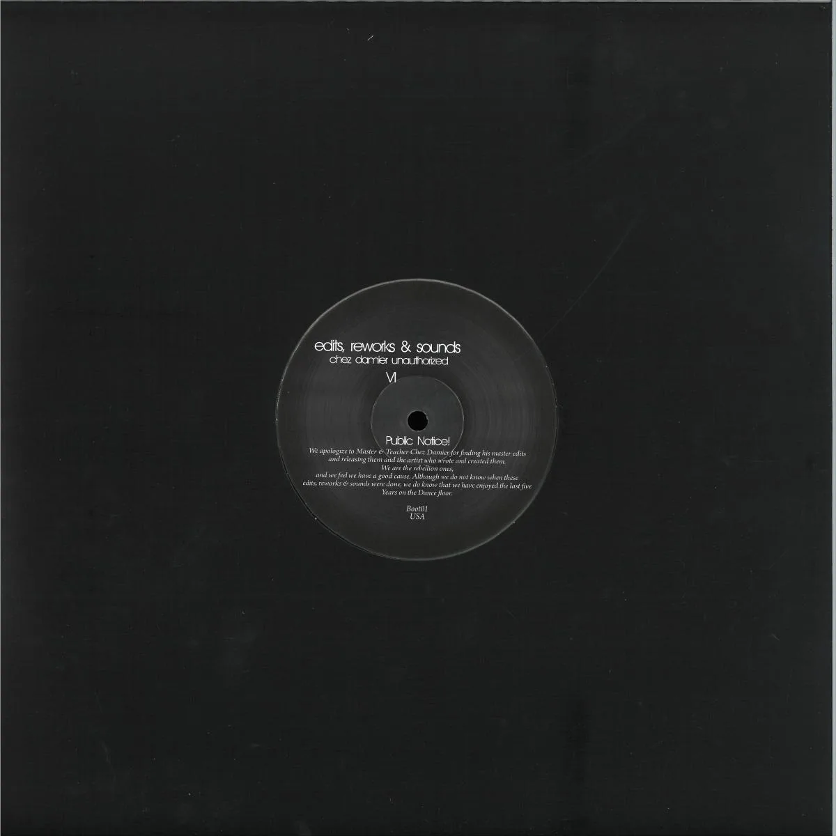Back cover — Unknown — Edits, Reworks & Sounds - Chez Damier Unauthorized
