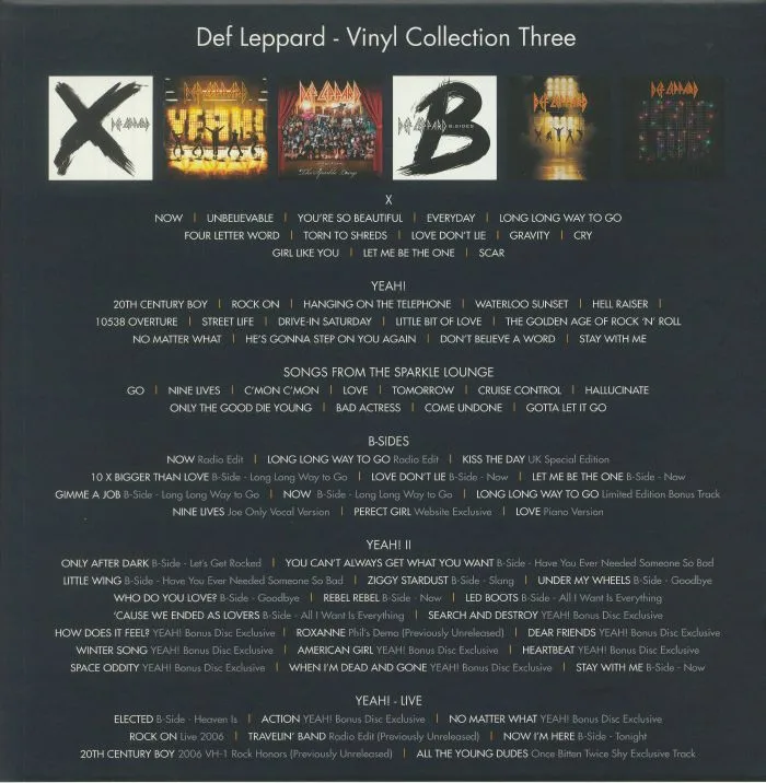 Обратная сторона обложки — DEF LEPPARD — Vinyl Collection Volume 3 (remastered)