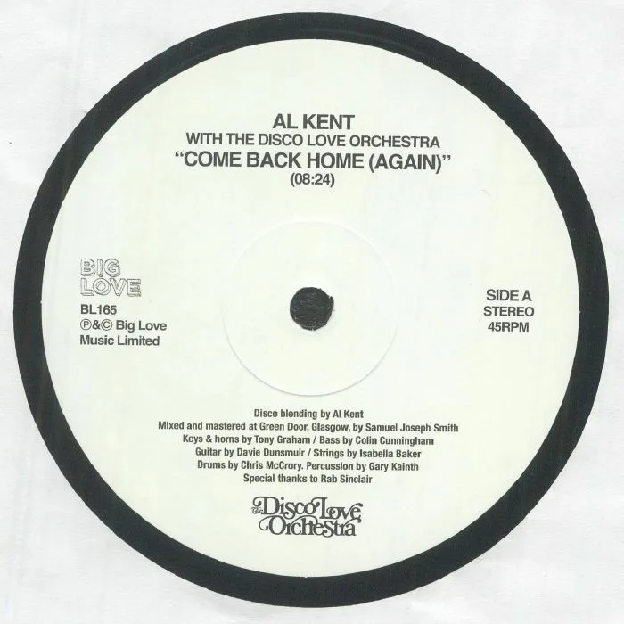 Al KENT / THE DISCO LOVE ORCHESTRA — Come Back Home (Again) (B-STOCK)