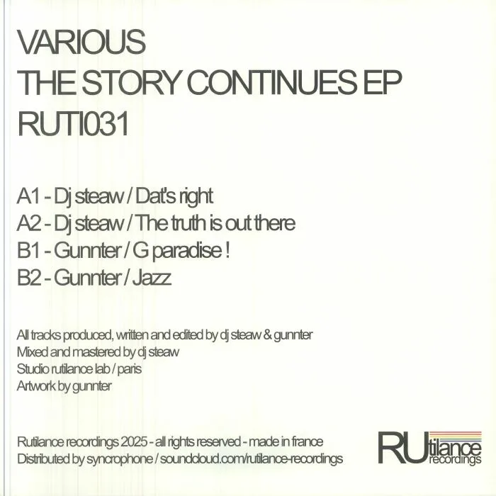 Обратная сторона обложки — DJ STEAW / GUNNTER — The Story Continues EP
