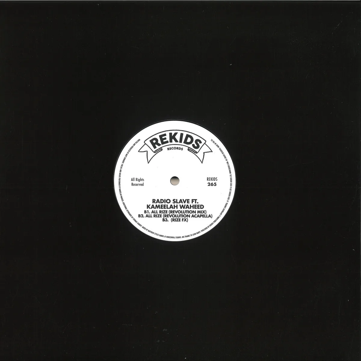 Back cover — Radio Slave ft. Kameelah Waheed — All Rize