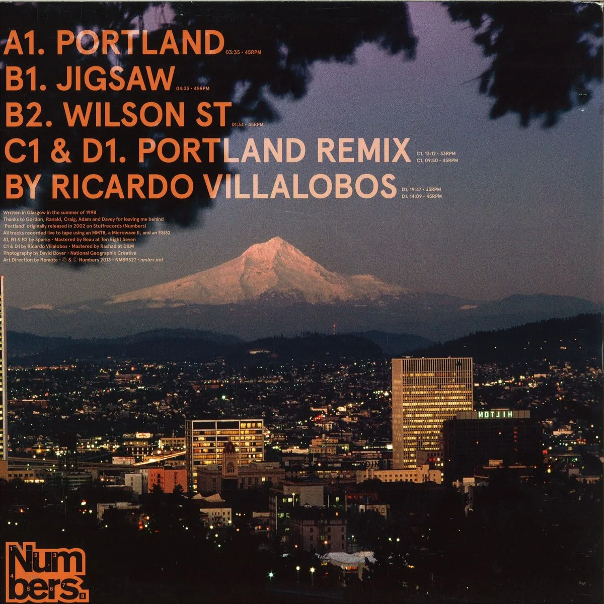 Back cover — Sparky — Portland 2x12 (ricardo Villalobos Remixe)