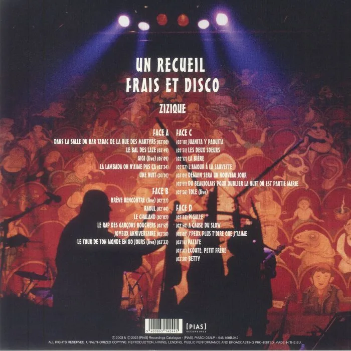 Back cover — Francois HADJI LAZARO — Un Recueil Frais Et Disco
