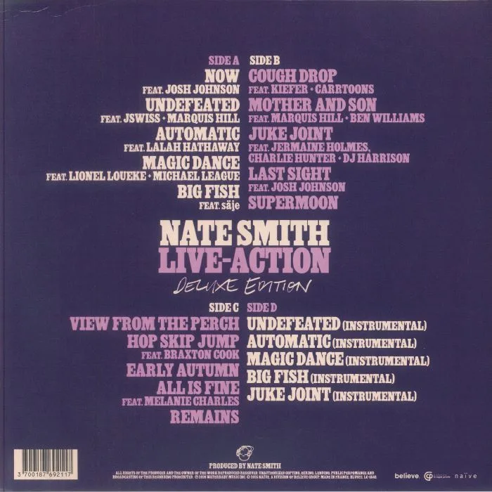 Back cover — Nate SMITH — Live Action (Deluxe Edition)