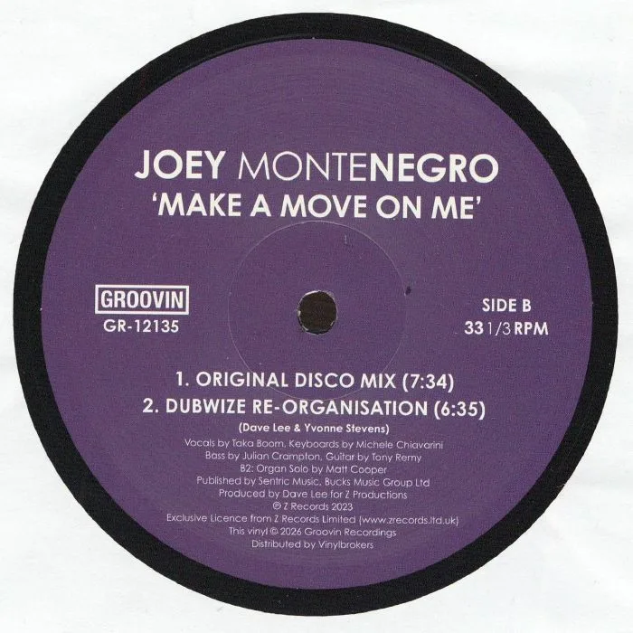 Обратная сторона обложки — Joey aka DAVE LEE MONTENEGRO — Make A Move On Me (Complete Vinyl Edition)