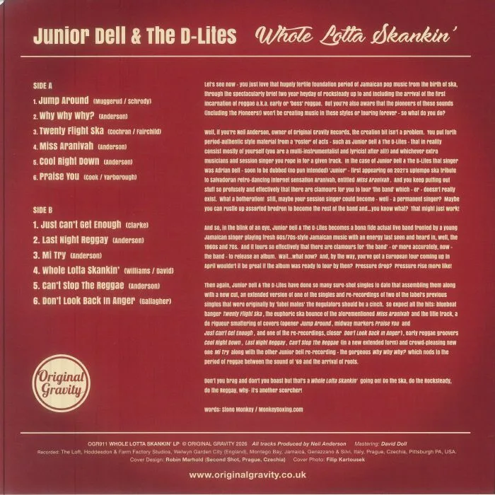 Обратная сторона обложки — JUNIOR DELL & THE D LITES — Whole Lotta Skankin'