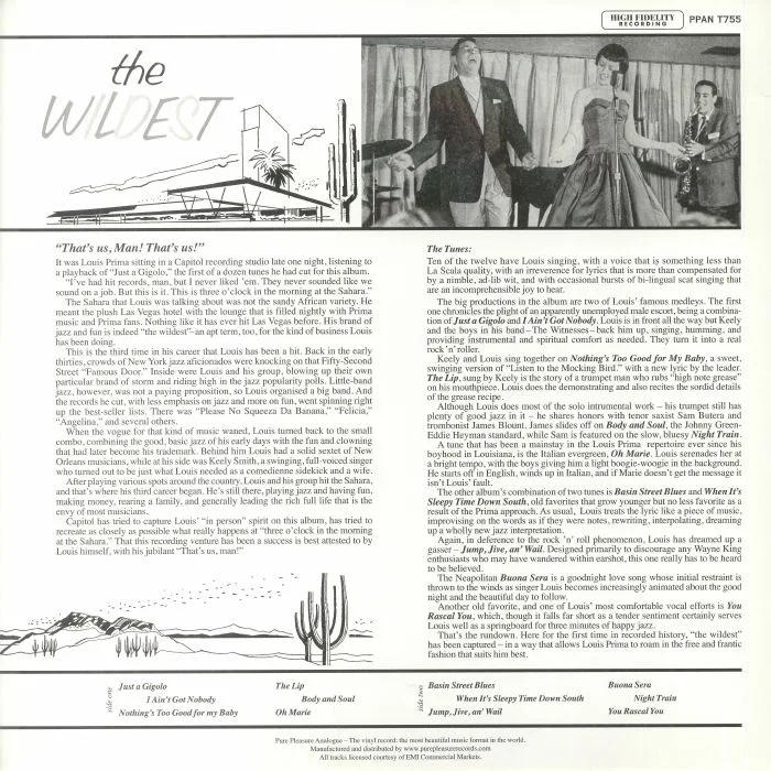 Back cover — Louis PRIMA — The Wildest! (remastered)
