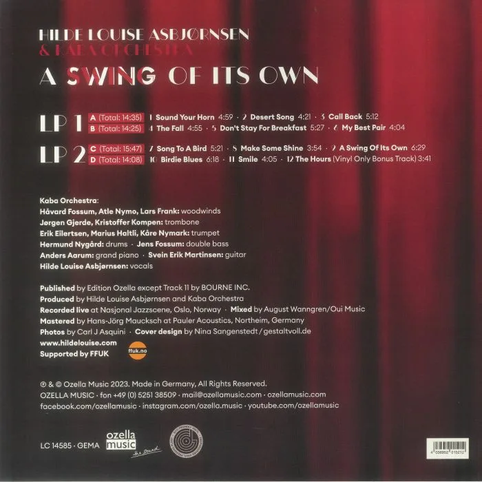 Обратная сторона обложки — Hilde Louise ASBJORNSEN / KABA ORCHESTRA — A Swing Of Its Own