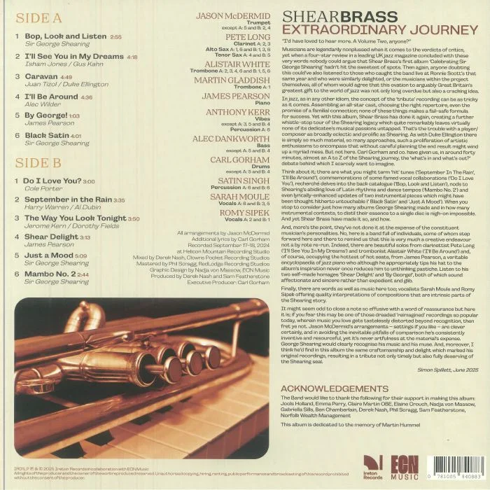 Обратная сторона обложки — SHEAR BRASS — Extraordinary Journey
