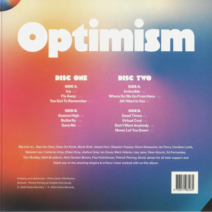 Обратная сторона обложки — Michael Gray — Optimism LP 2x12"