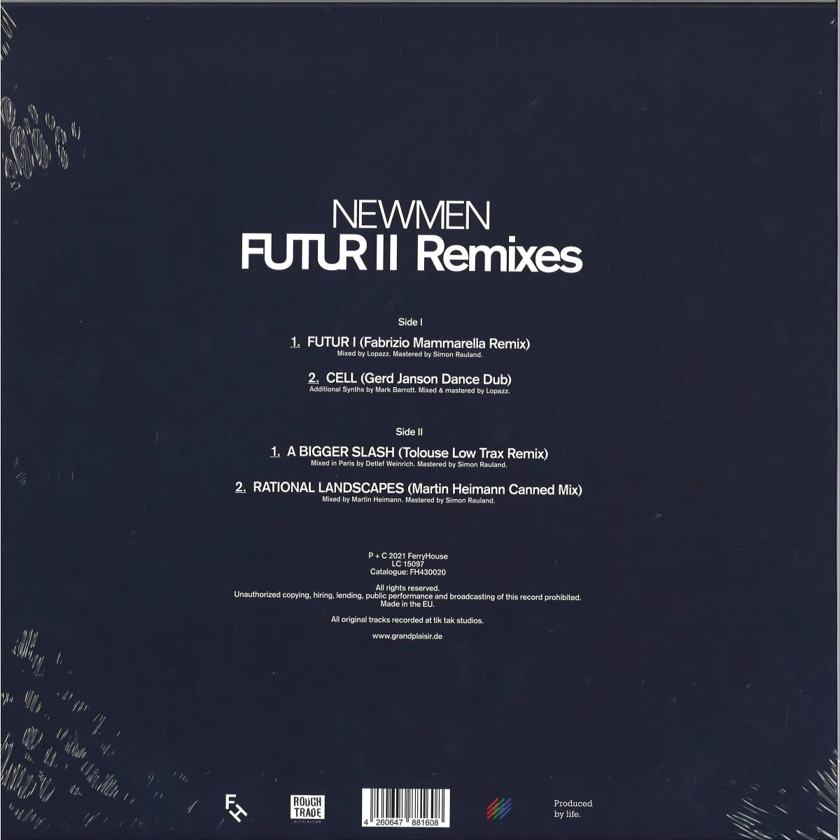 Back cover — Newmen — Futur II Remixes (Gerd Janson)