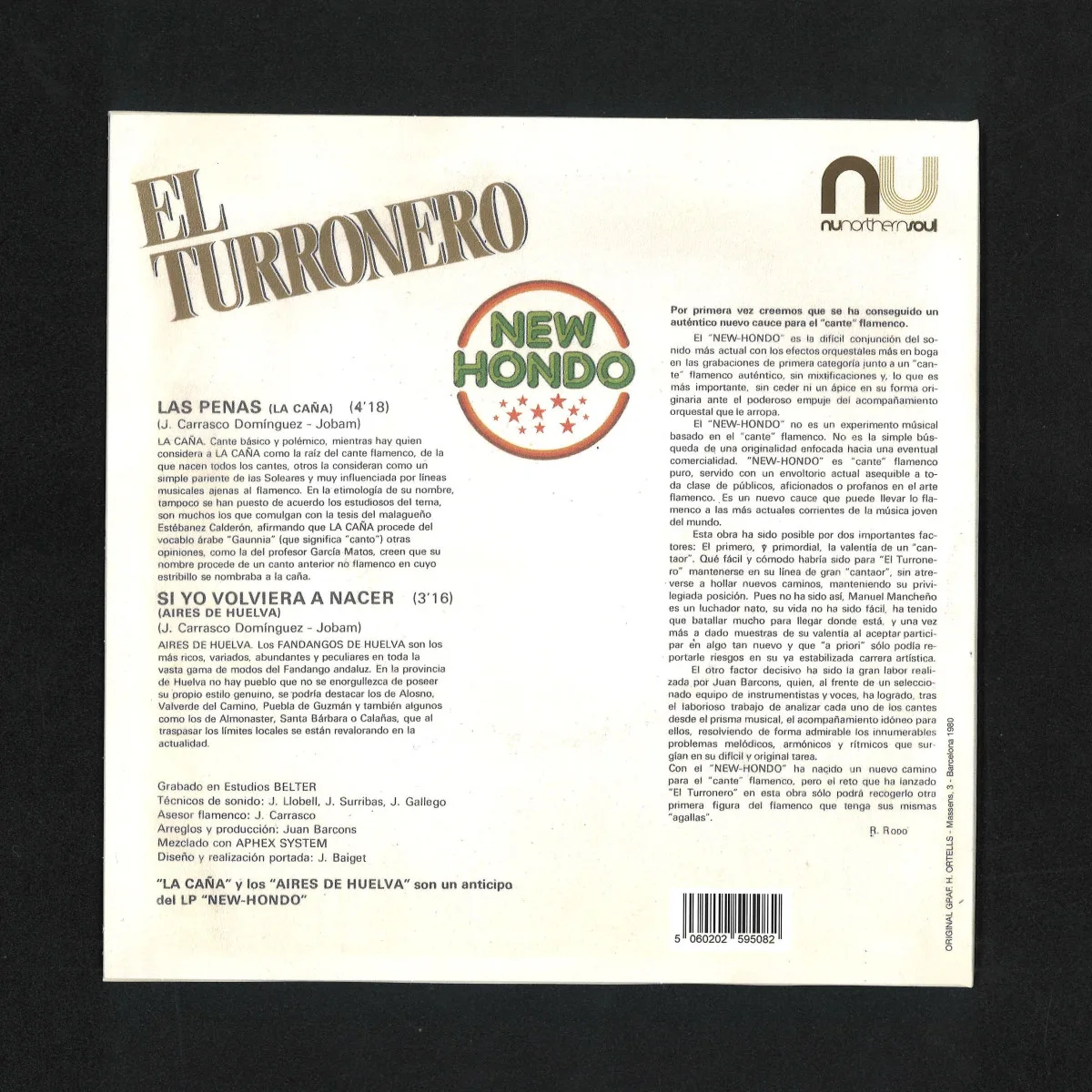 Обратная сторона обложки — El Turronero — New Hondo