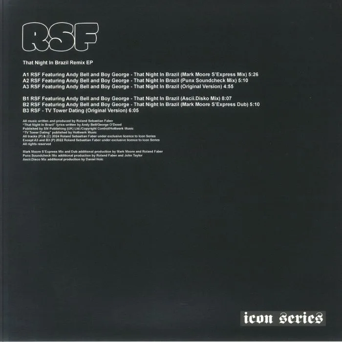 Обратная сторона обложки — RSF — That Night In Brazil Remix EP