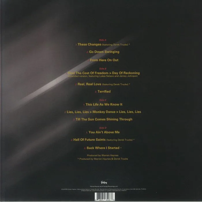 Back cover — Warren HAYNES — Million Voices Whisper
