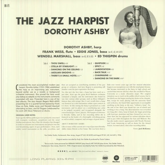 Обратная сторона обложки — Dorothy ASHBY — The Jazz Harpist