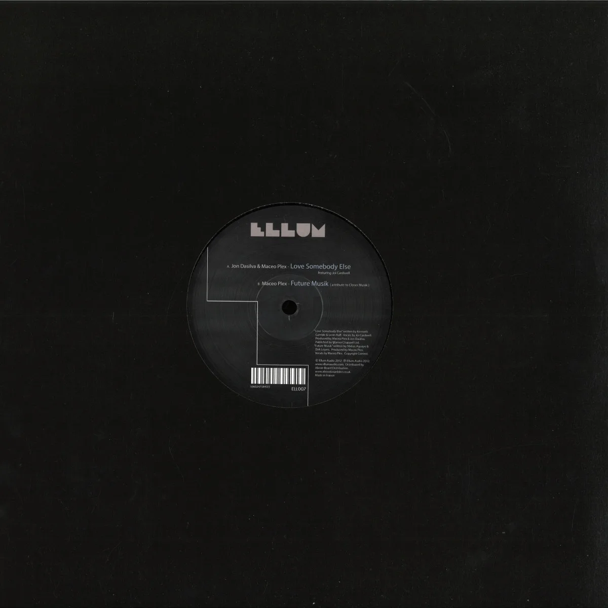 Back cover — Maceo Plex — Love Somebody Else / Future Musik