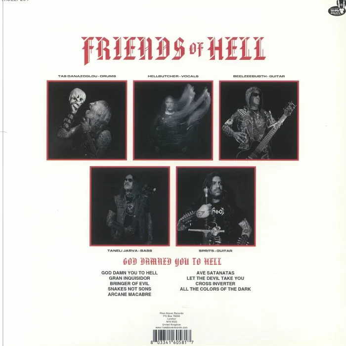 Обратная сторона обложки — FRIENDS OF HELL — God Damned You To Hell