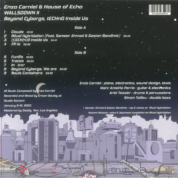 Обратная сторона обложки — Enzo CARNIEL / HOUSE OF ECHO — Wallsdown II: Beyond Cyborgs Techno Inside Us
