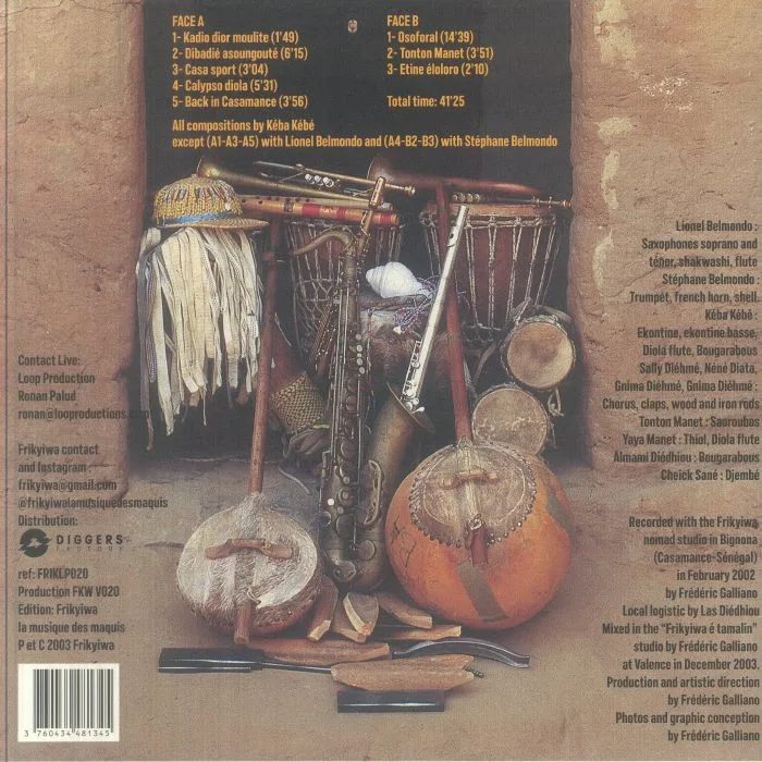 Back cover — Lionel BELMONDO / STEPHANE BELMONDO / KEBA KEBE DIOLAS ORCHESTRA — Calypso Diola