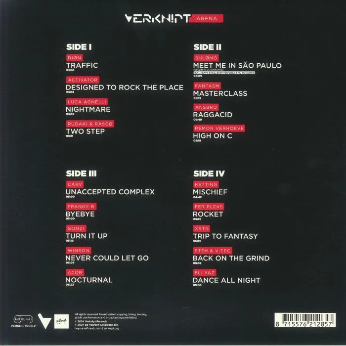 Обратная сторона обложки — VARIOUS — Verknipt Arena Album