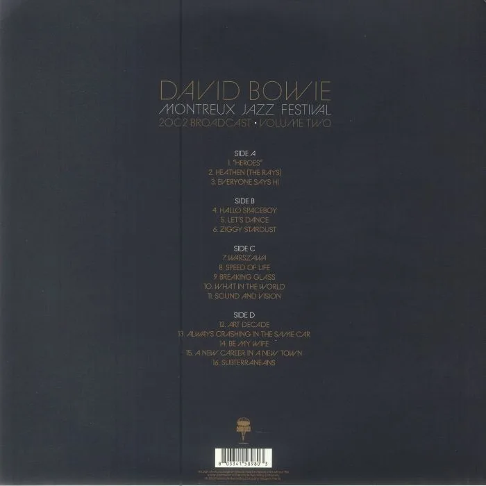 Back cover — David BOWIE — Montreux Jazz Festival: 2002 Broadcast Volume Two