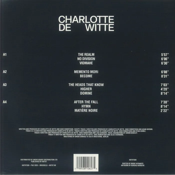 Back cover — Charlotte DE WITTE — Charlotte De Witte