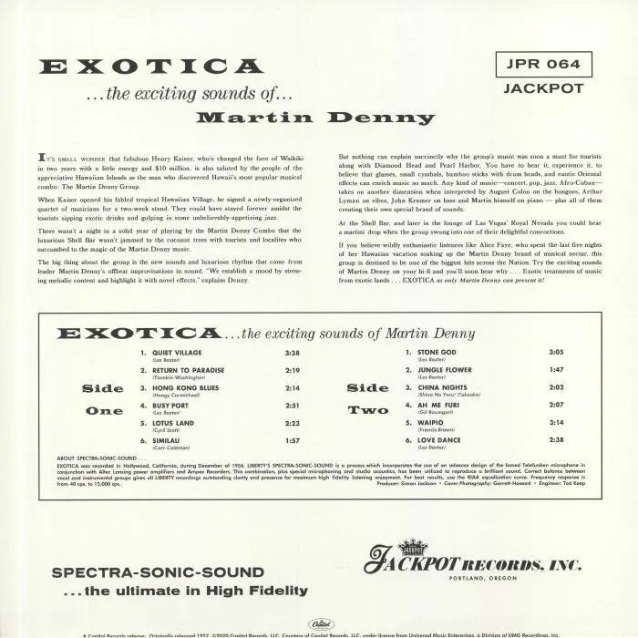 Обратная сторона обложки — Martin DENNY — Exotica (reissue)