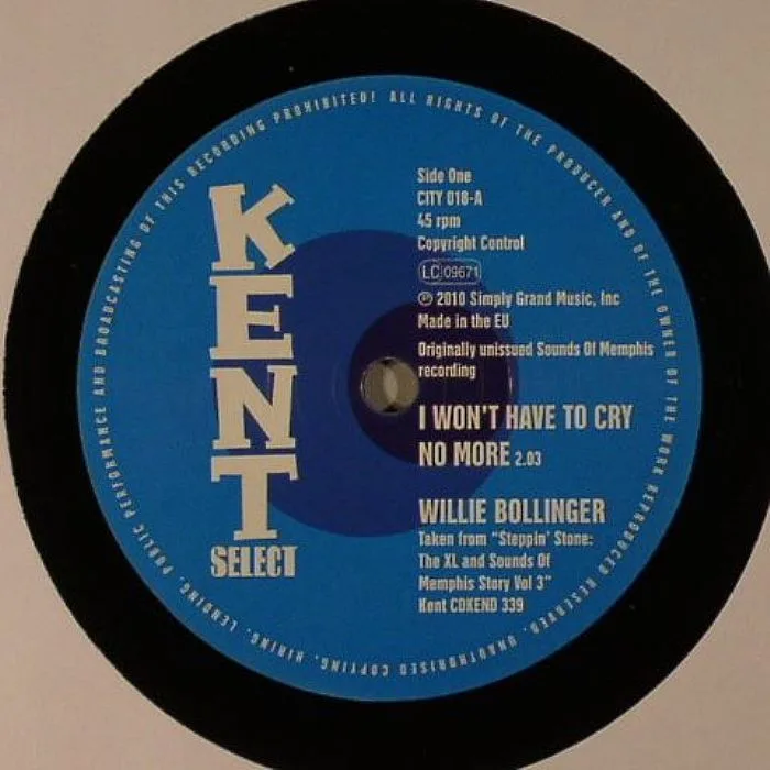 Front cover — Willie BOLLINGER / WILLIE WALKER — I Won't Have To Cry No More