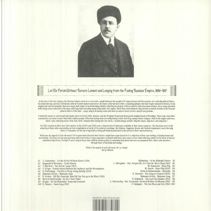 Обратная сторона обложки — VARIOUS — Let Me Perish Without Return: Lament & Longing From The Fading Russian Empire 1889-1917