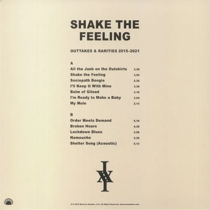 Back cover — ICEAGE — Shake The Feeling: Outtakes & Rarities
