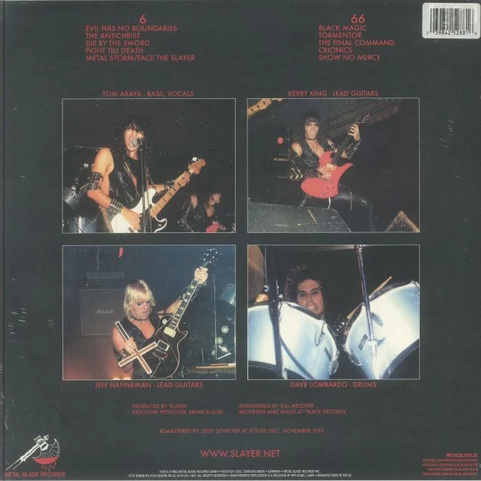 Обратная сторона обложки — SLAYER — Show No Mercy (reissue)