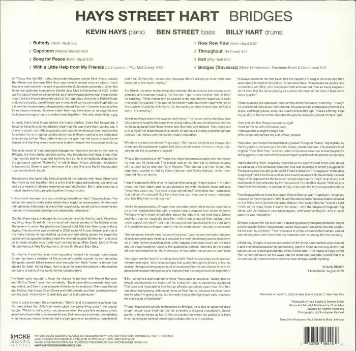 Обратная сторона обложки — Kevin HAYS / BEN STREET / BILLY HART — Bridges