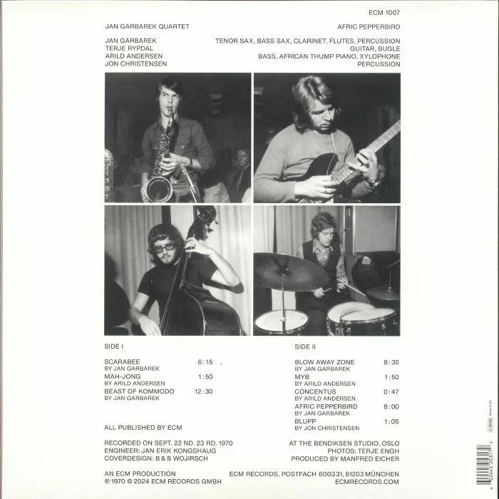 Обратная сторона обложки — JAN GARBAREK QUARTET — Afric Pepperbird (reissue)