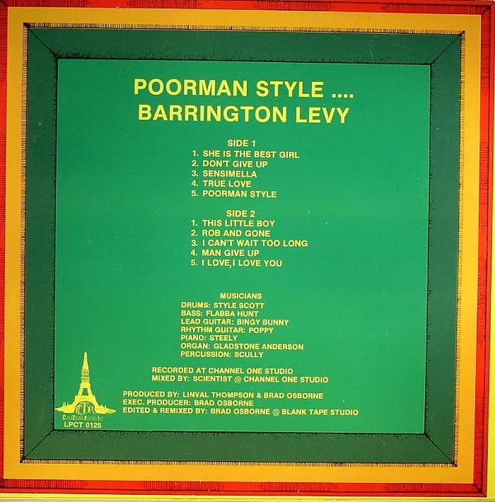 Back cover — Barrington LEVY — Poor Man Style