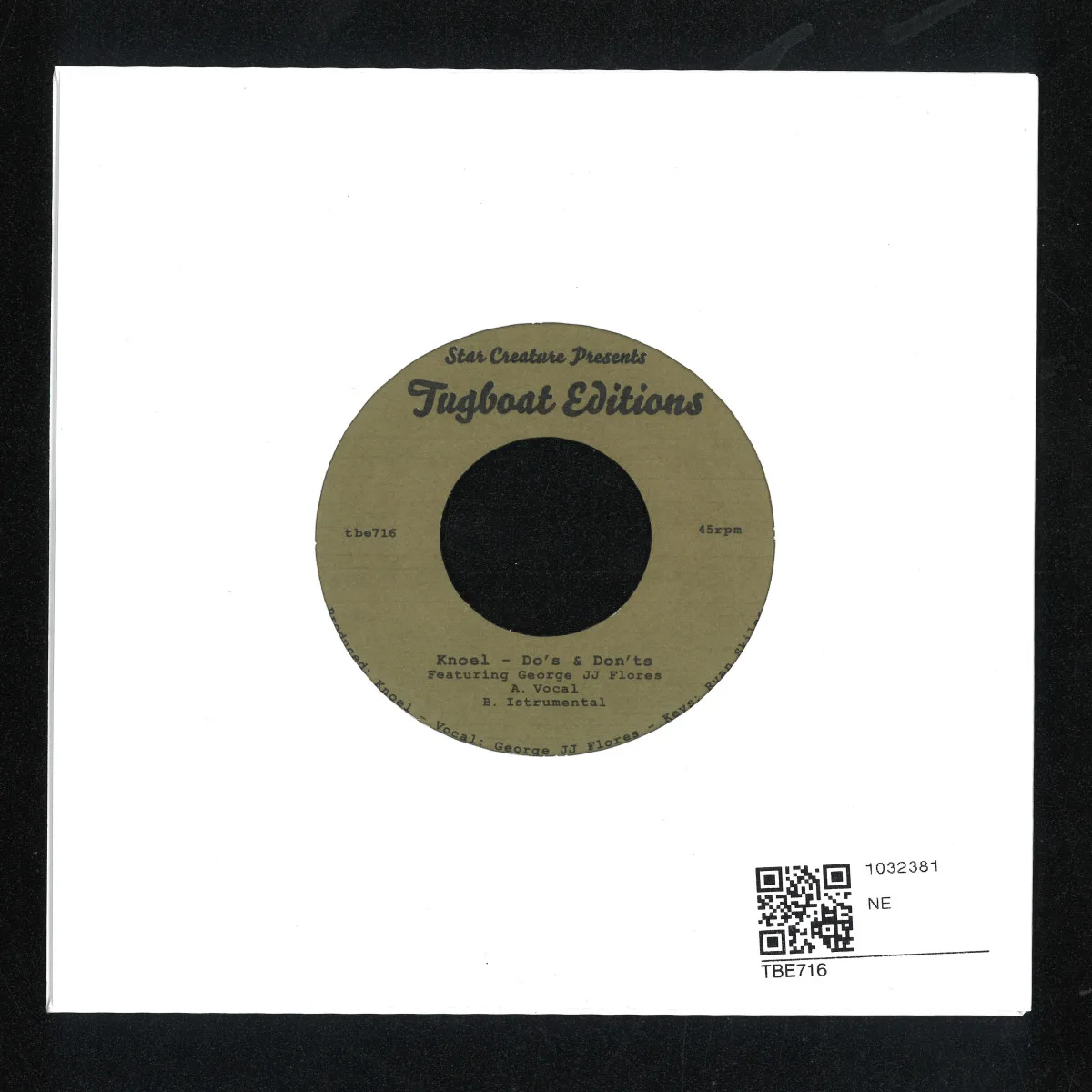 Back cover — Knoe1feat.George Jj Flores — Do's & Don'ts 7"