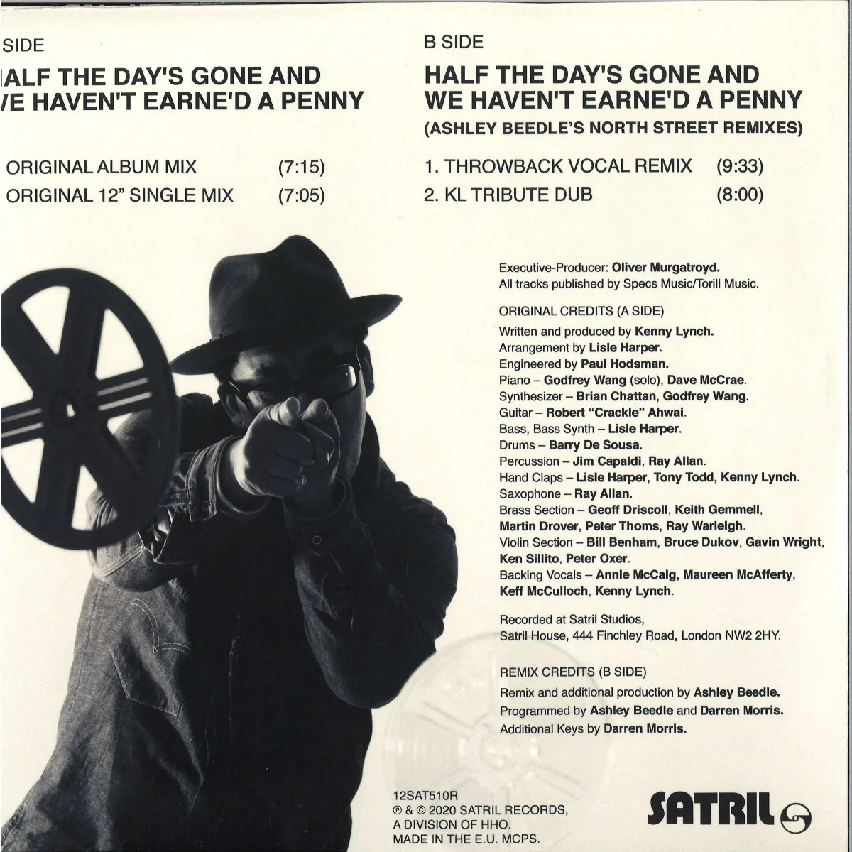 Back cover — Kenny Lynch — Half The Day Is Gone And We Haven't Earned A Penny (Ashley Beedle Remix)