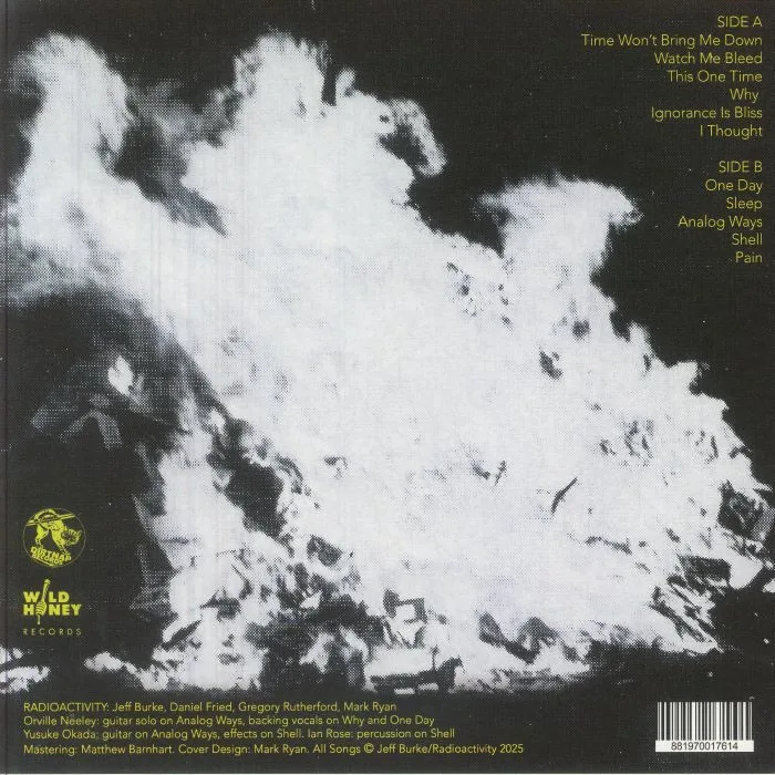 Back cover — RADIOACTIVITY — Time Won't Bring Me Down