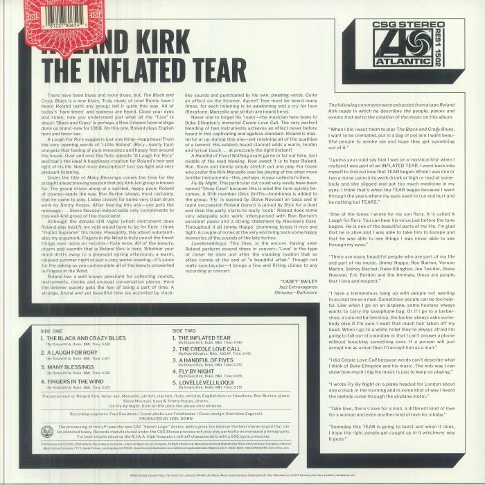 Back cover — Roland KIRK — The Inflated Tear (Rhino Reserve edition) (Start Your Ear Off Right 2026)