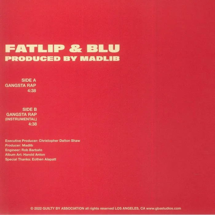 Back cover — FATLIP / BLU — Gangsta Rap
