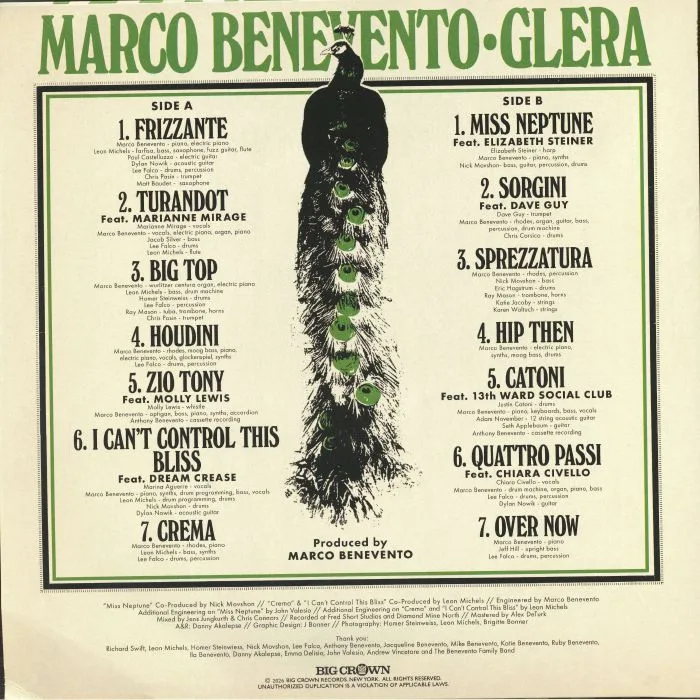 Обратная сторона обложки — Marco BENEVENTO — Glera