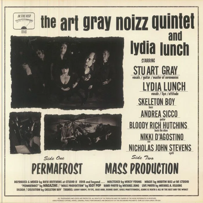 Обратная сторона обложки — LYDIA LUNCH / THE ART GRAY NOIZE QUINTET — Permafrost