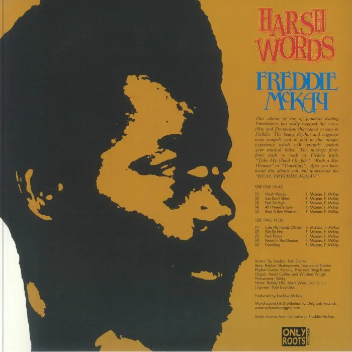 Back cover — Freddie McKAY — Harsh Words (reissue) (B-STOCK)