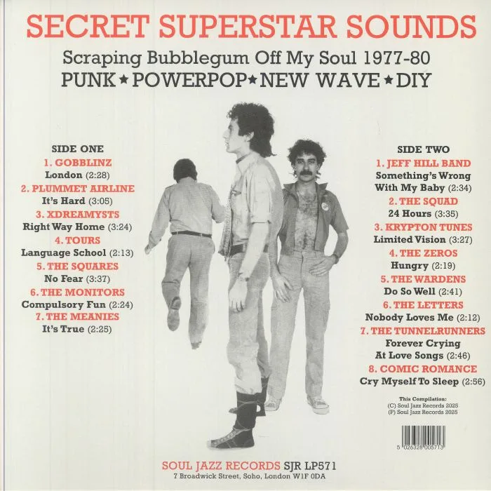 Обратная сторона обложки — VARIOUS — Secret Superstar Sounds: Scraping Bubblegum Off My Soul 1977-80: Punk Powerpop New Wave DIY