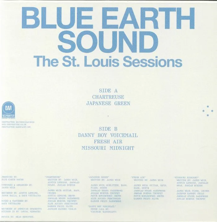 Обратная сторона обложки — BLUE EARTH SOUND — The St Louis Sessions EP