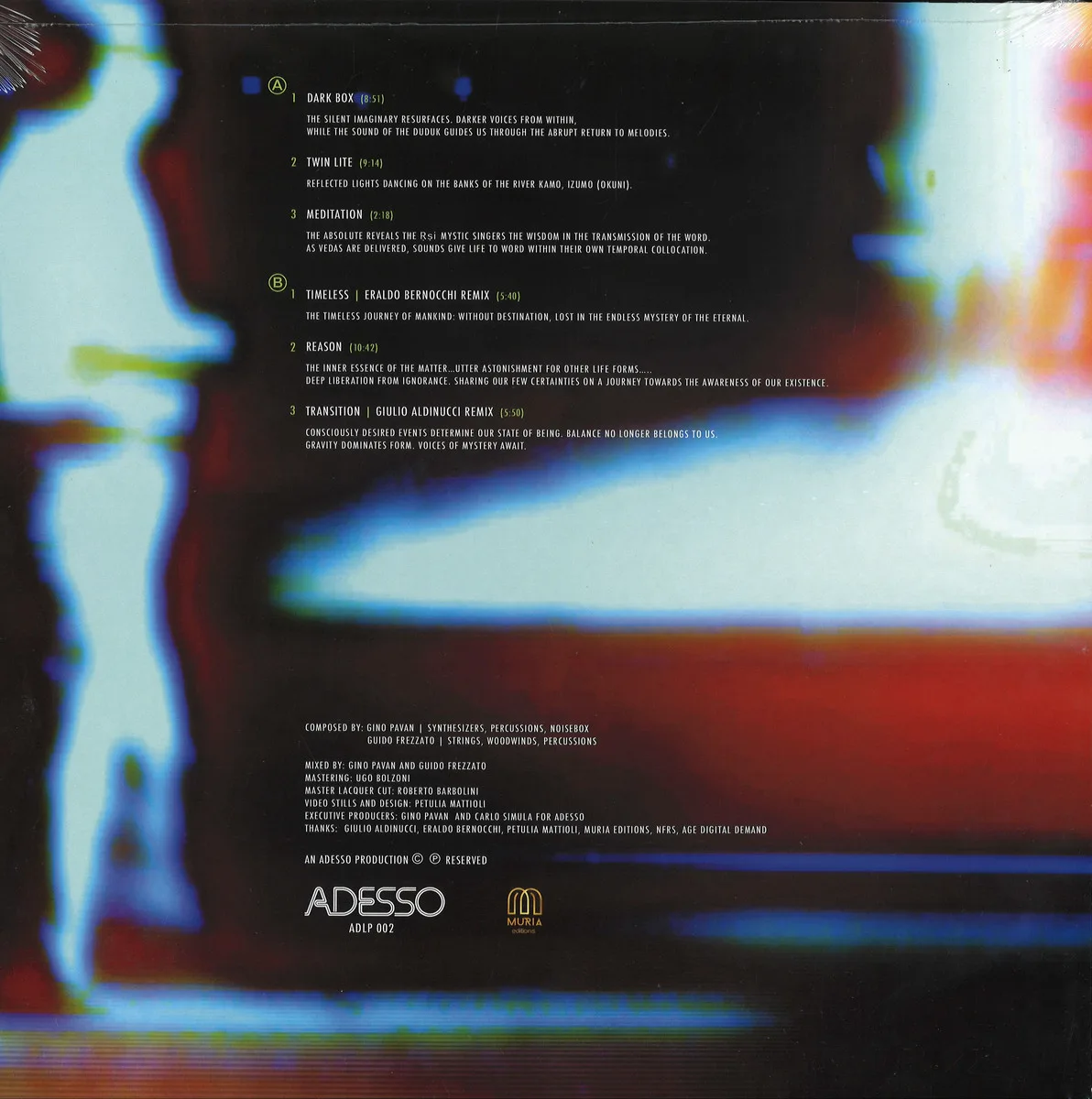 Back cover — Pavan/Frezzato&Aldinucci/Bernocchi — NOT LINEAR LP