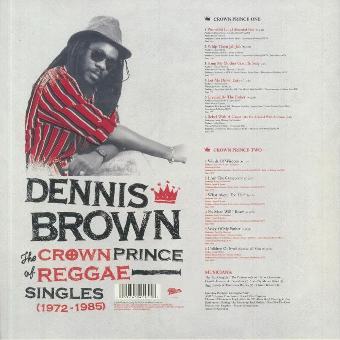 Back cover — Dennis BROWN — The Crown Prince Of Reggae: Singles 1972-1985
