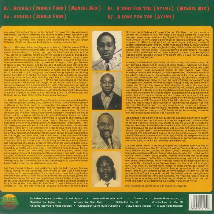 Back cover — Kofi AYIVOR — Adzagli (Jungle Funk)