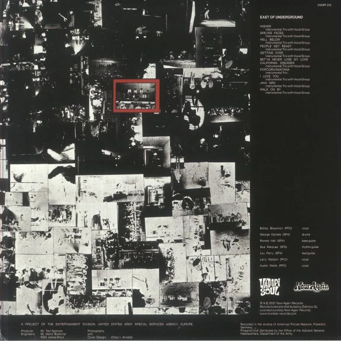 Back cover — EAST OF UNDERGROUND — East Of Underground (reissue)