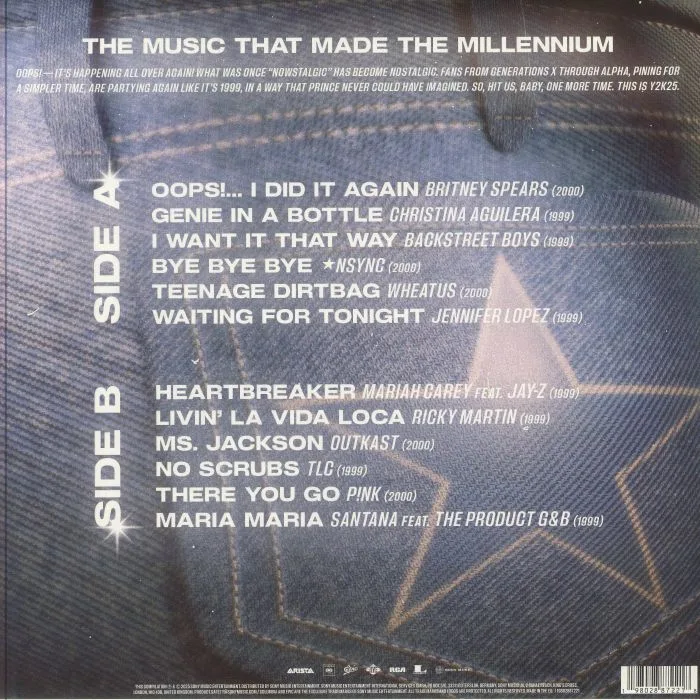 Обратная сторона обложки — VARIOUS — Y2K25: The Music That Made The Millennium